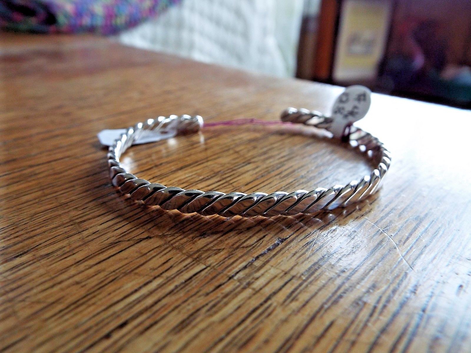 Vintage sterling silver braided cuff bracelet 2 1/4 across 12.9 grams Shiny