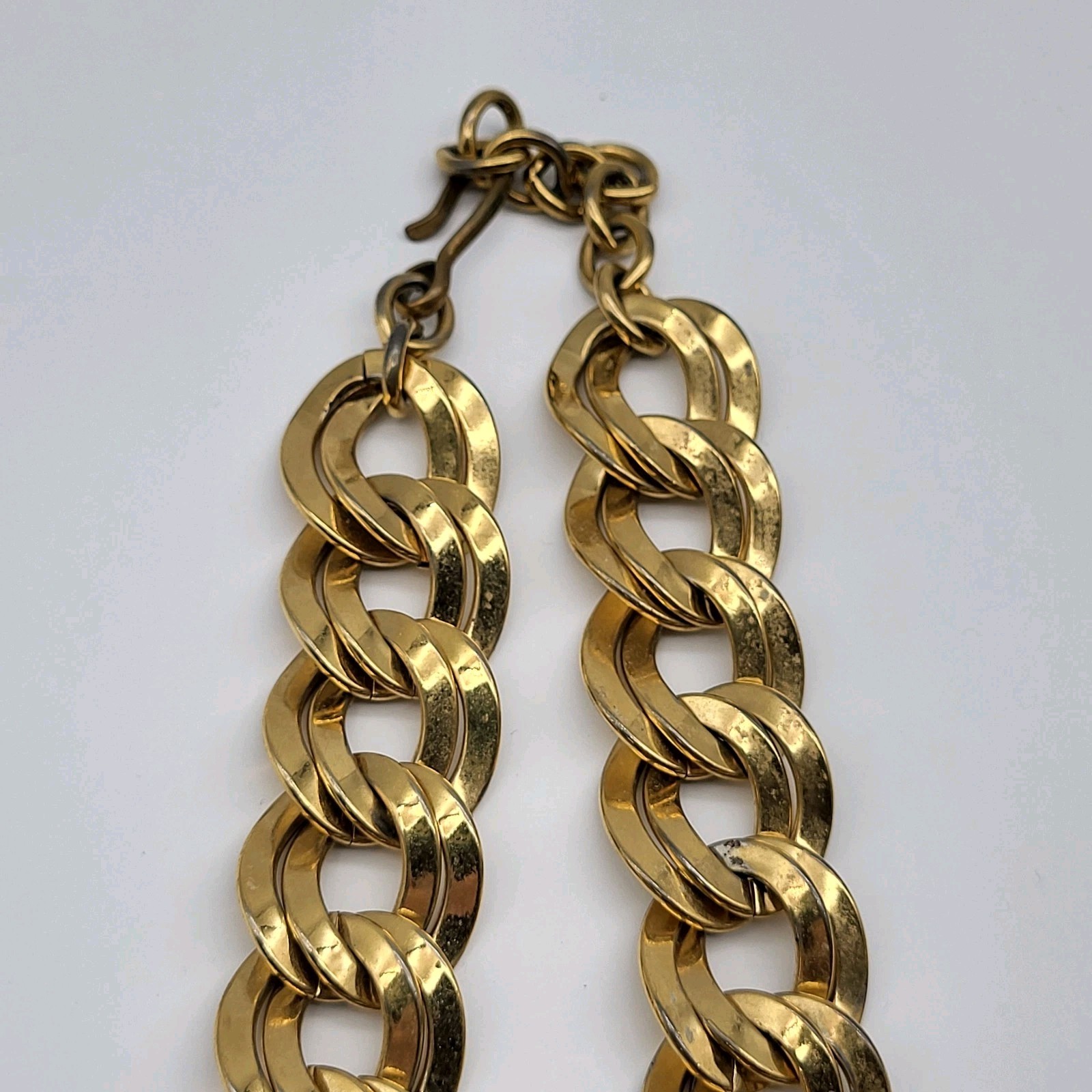 Chunky Vintage Statement Necklace Gold Plated Bling Sexy Heavy