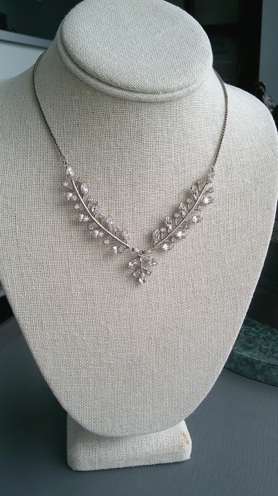 925 Van Dell Crystal Branch/Leaf Necklace