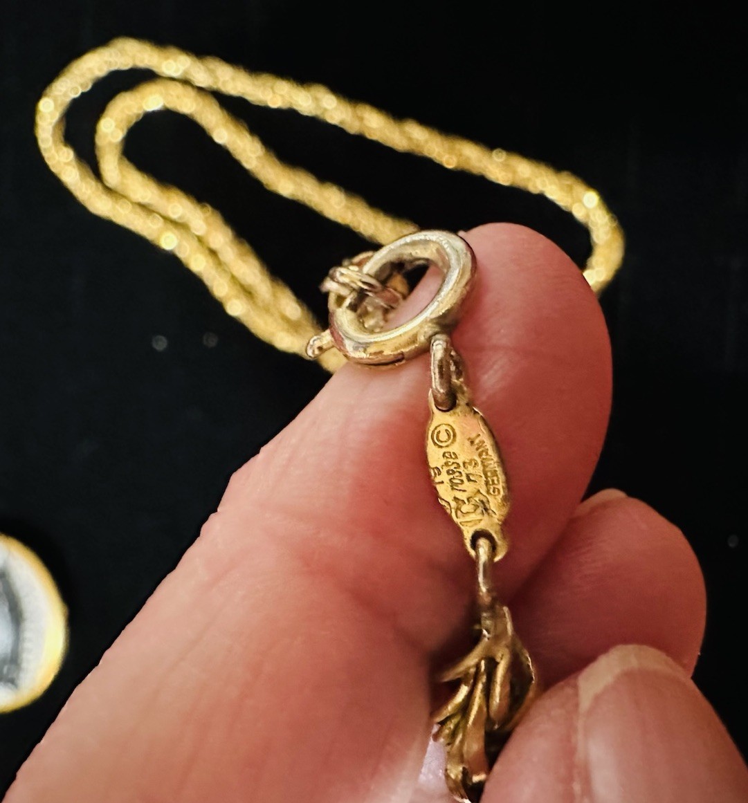VTG 30″ Grosse Germany Dior Designer Gold Tone Long 1971 Wheat Chain Necklace