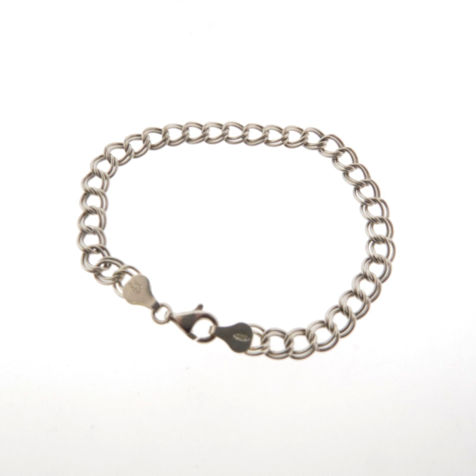 925 Double Loop Starter Charm Bracelet 6mm 7.25″
