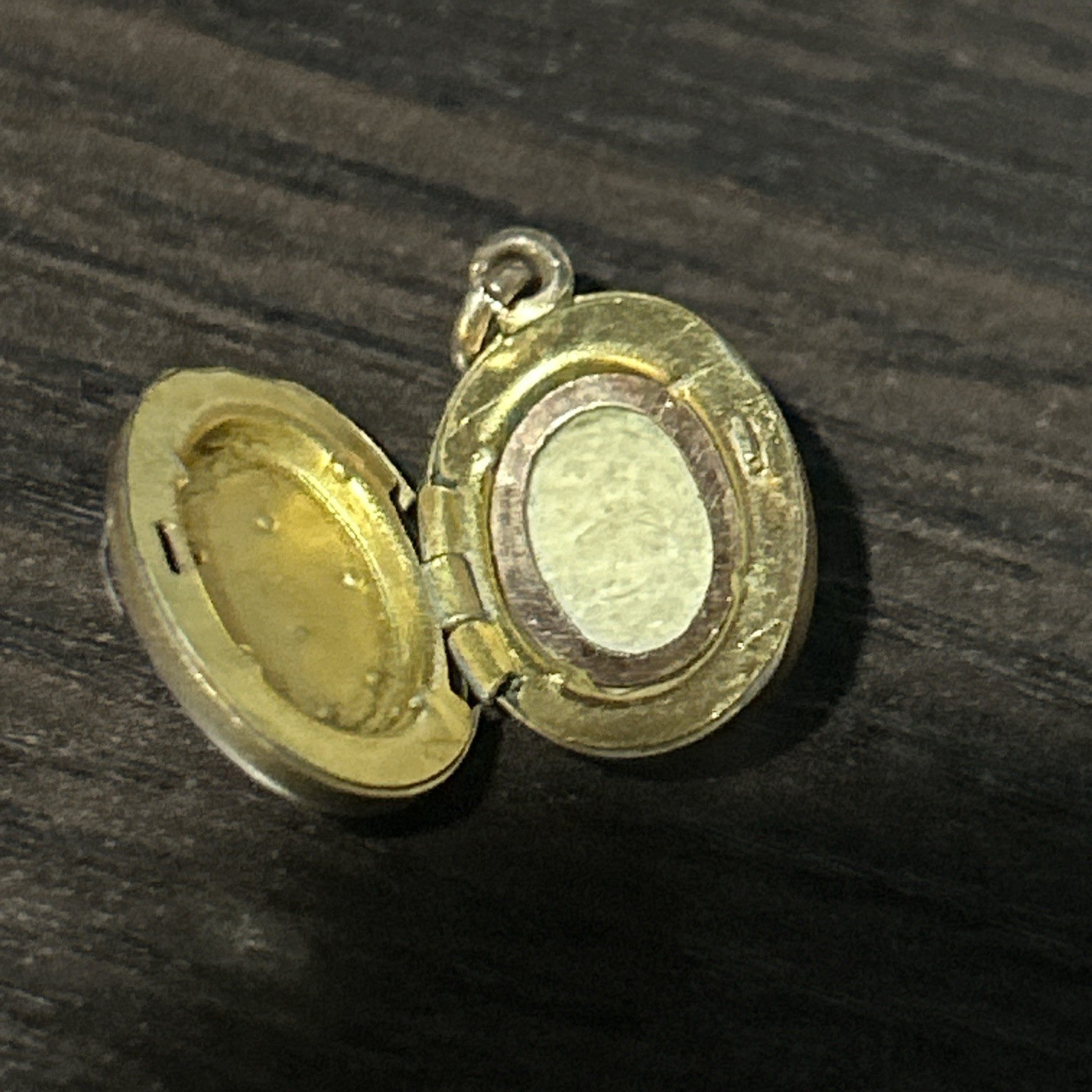 Antique 2g Victorian Rose Gold Filled Oval Locket Fluer de Lis Paste Stones Tiny