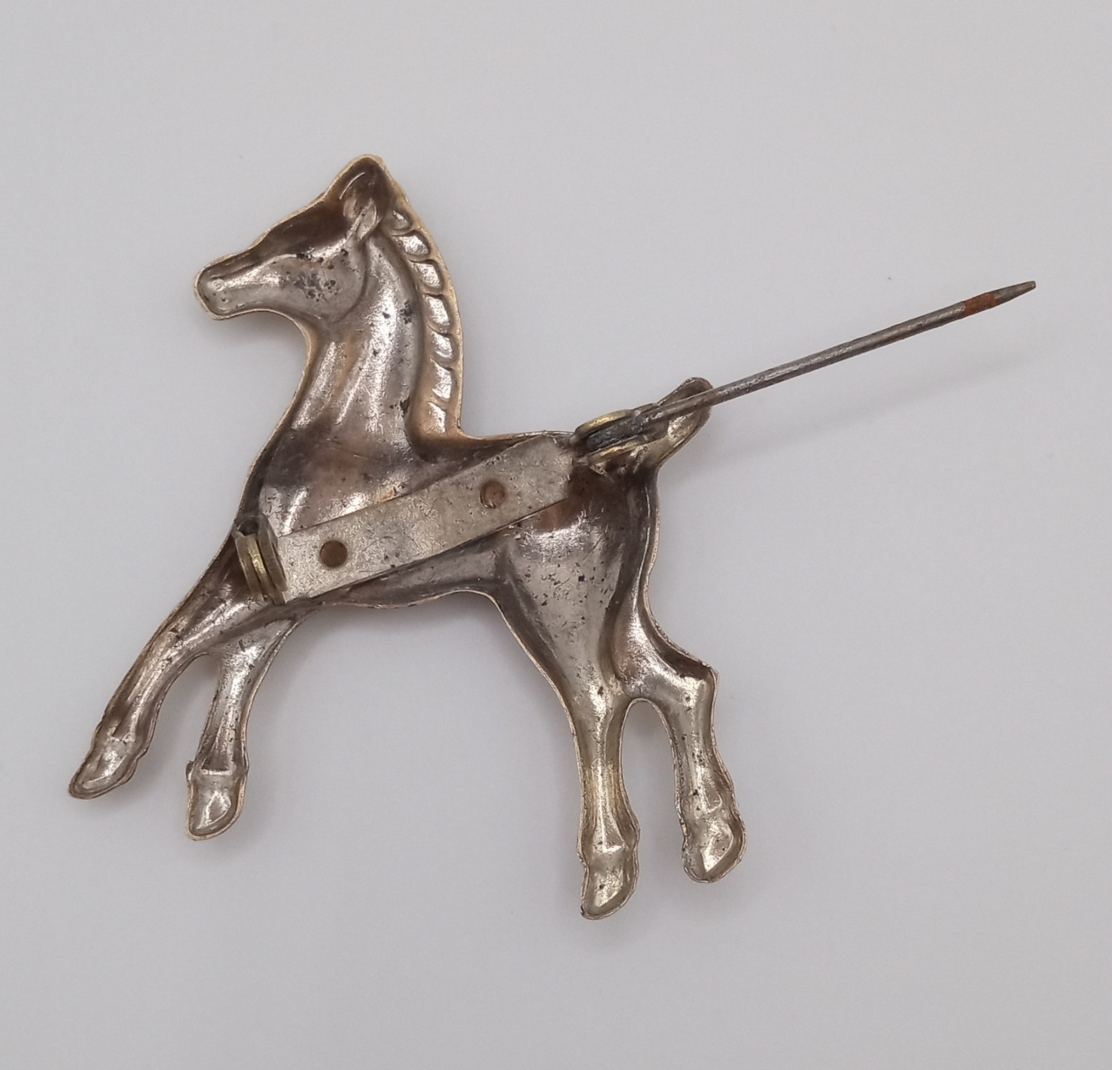 Small Spirited Horse Brooch Gold Tone equestrian, colt, foal, western