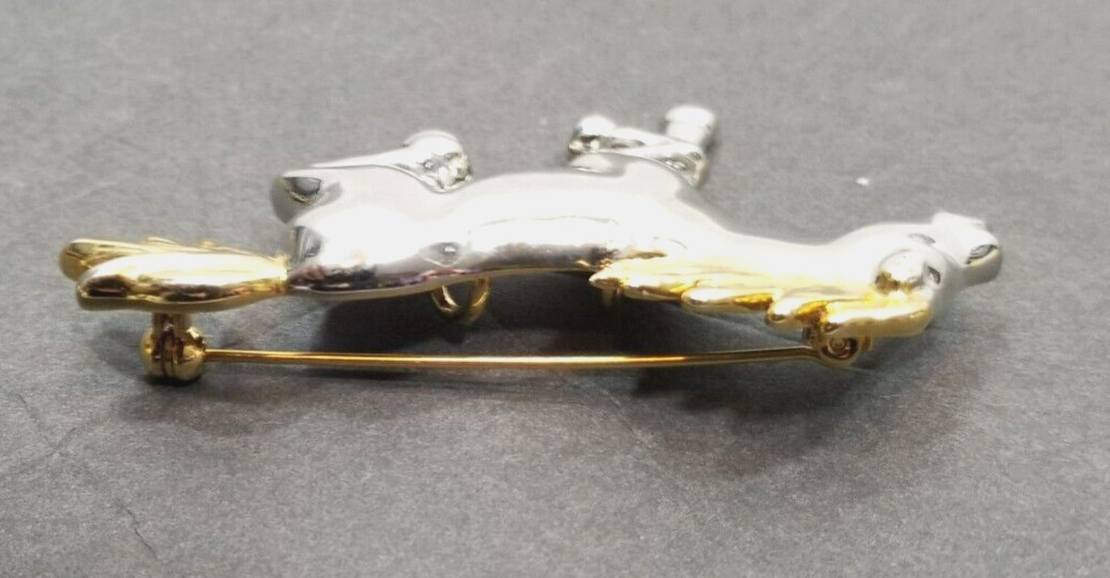 Vintage Silver and Gold Tone Running Horse Brooch Pin Pendant