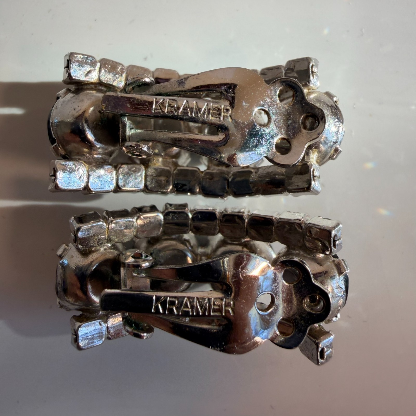 Vintage Kramer Of New York Bracelet Earrings Set Demi Parure Signed Black Clear