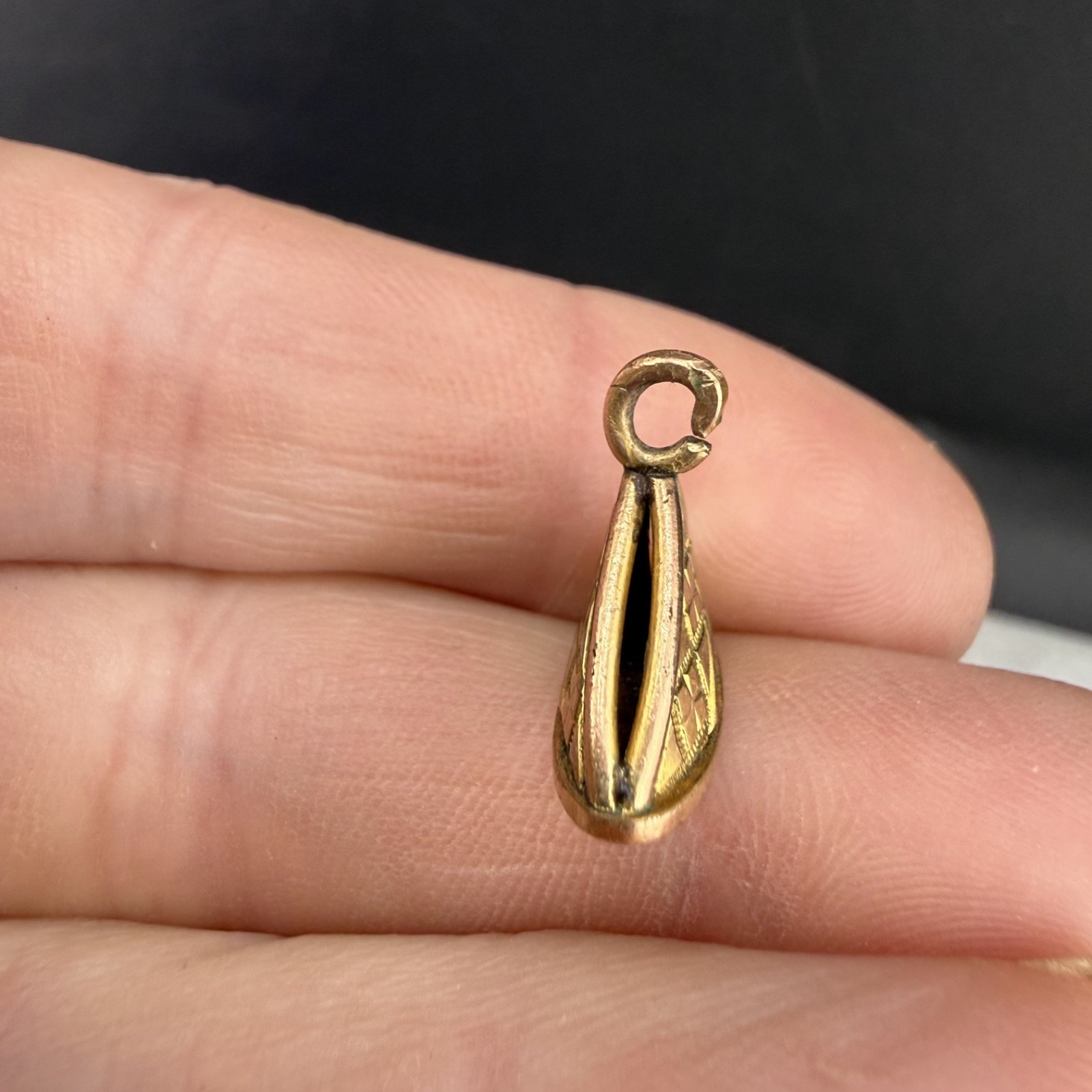 Vintage Watch Fob Engraved Gold Filled Tent Pyramid