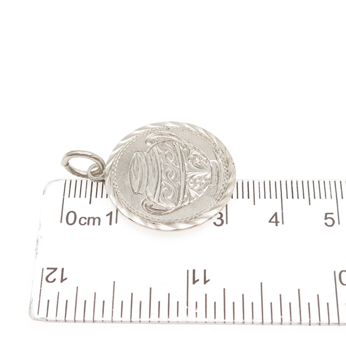 925 Sterling Silver Antique Art Deco Greek Ship & Vase Token Charm Pendant
