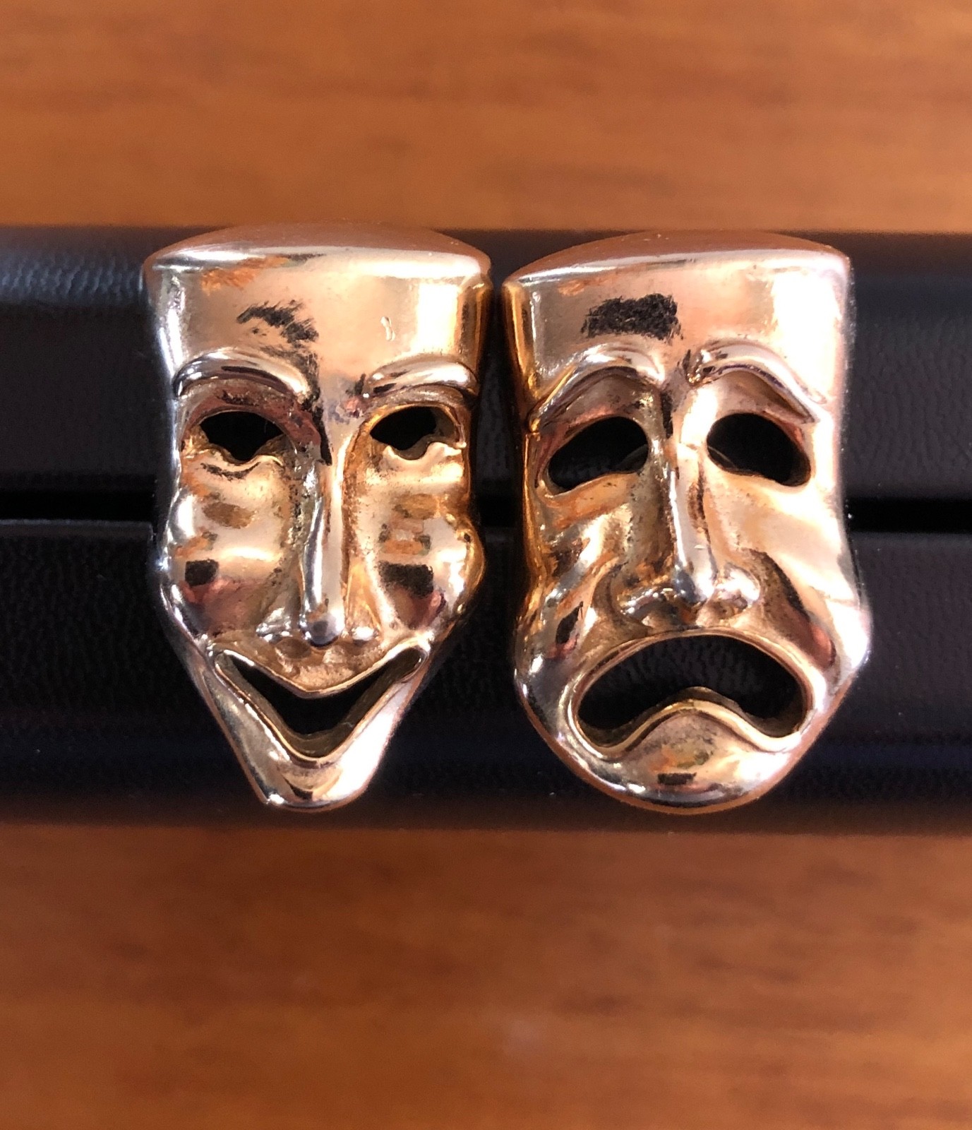 Lot of Vintage Tie Bar Clips Anson Swank Cufflinks Theatre Drama Comedy Tragedy