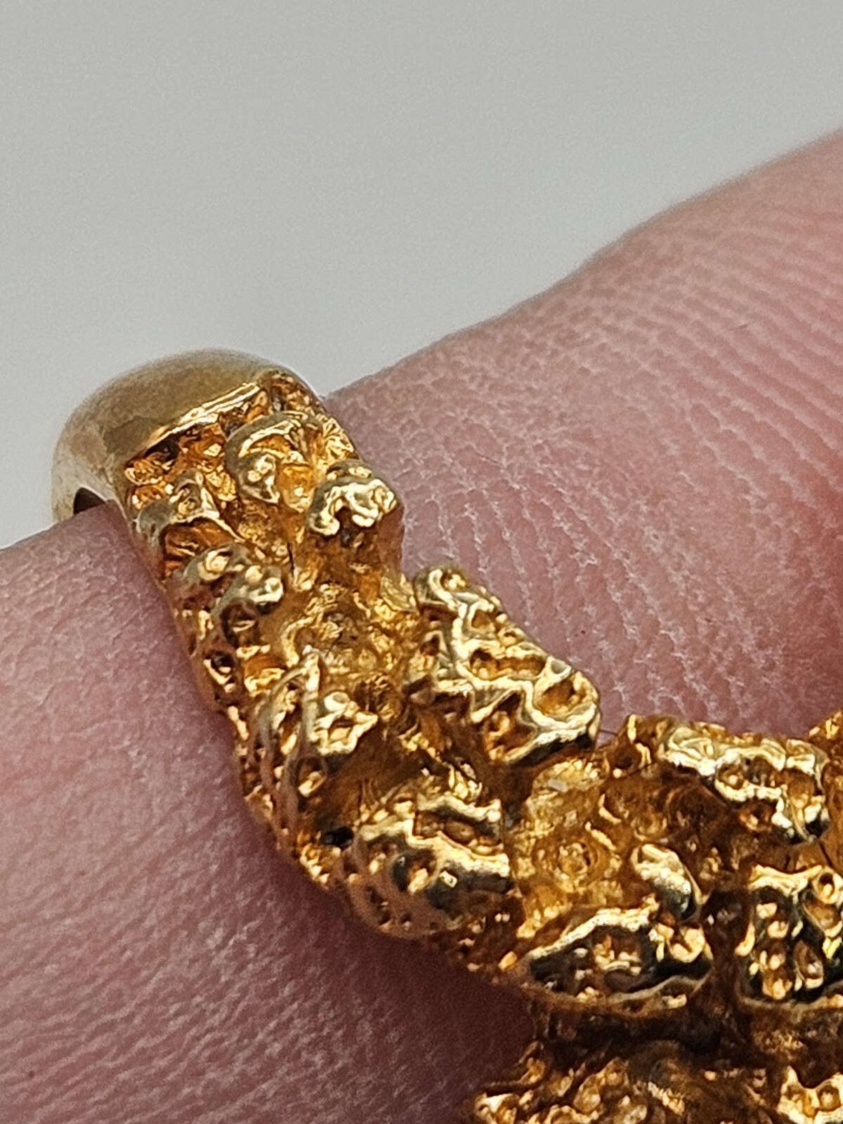 Vintage Modernist Gold Tone Finish Over Brass Petite Ring Size 6