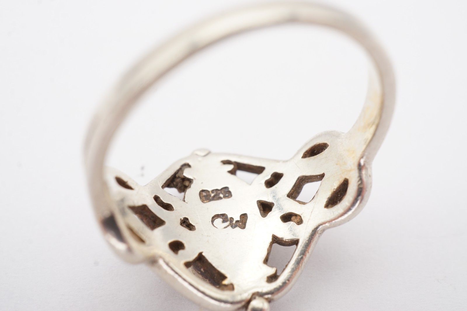 Vintage Sterling Silver 925 White Stone Ring Size 5.5 Marsala N6