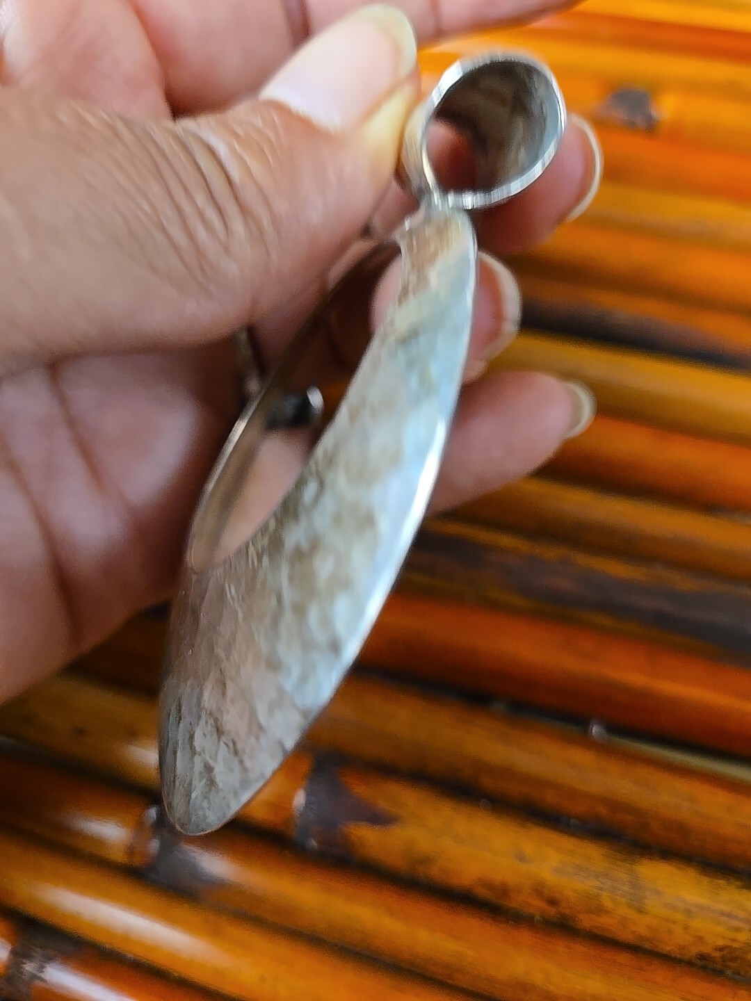 Vtg DDD Dominique Dinouart Mexico Modernist Hoop Sterling Silver 925 Pendant