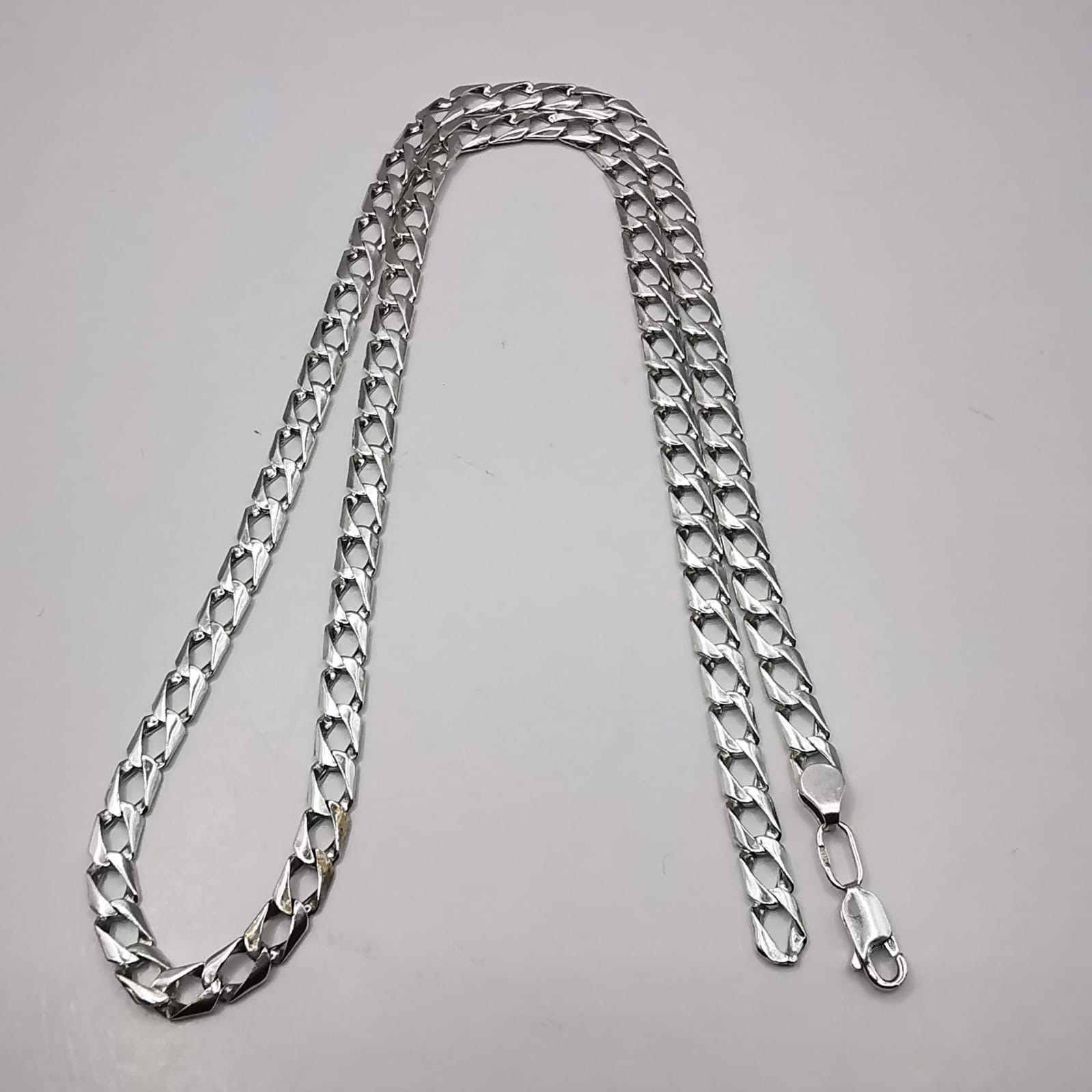 Vintage 925 Sterling Silver Chain Necklace Signed Handmade 7.0oz 19.80g