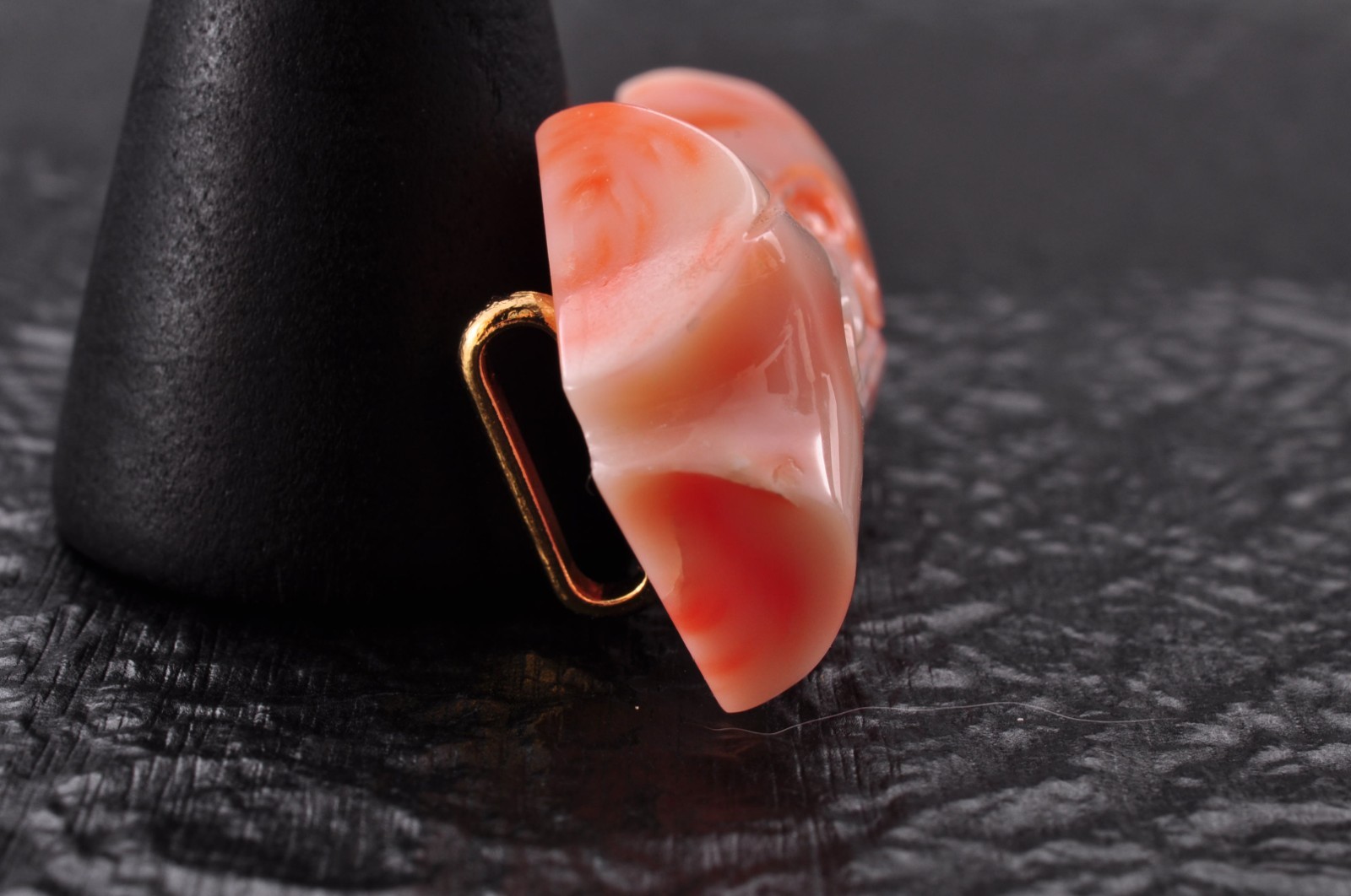 Vintage pink coral OBIDOME “running water” Certificate, (39mm (1.53in) 64.5ct).
