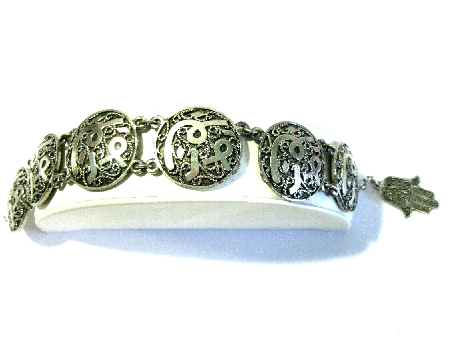 VINTAGE HAMSA HAND CHARM PROTECTION BRACELET SOUVENIR MOROCCO