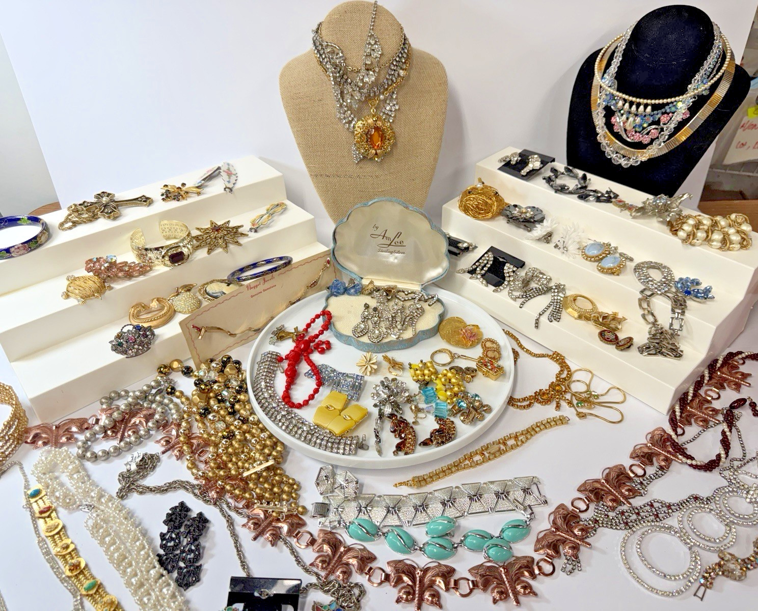 Vintage Jewelry Lot Costume Weiss W. Germany Coro Trifari Estate 80 Piece PJ