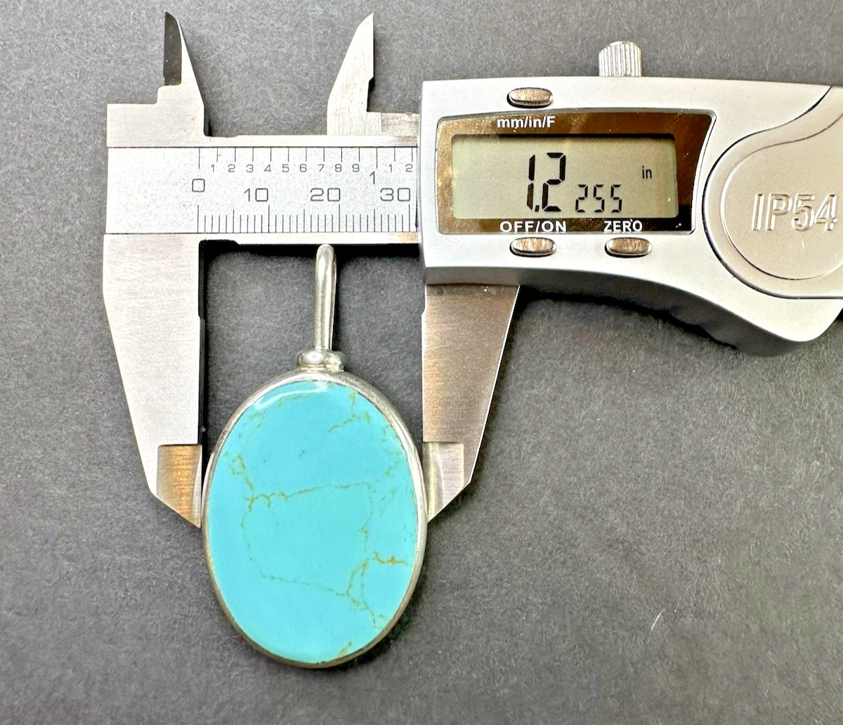 ATI ANNIKA WITT 925 Sterling Silver Vintage Mexico Turquoise Pendant LARGE HEAVY
