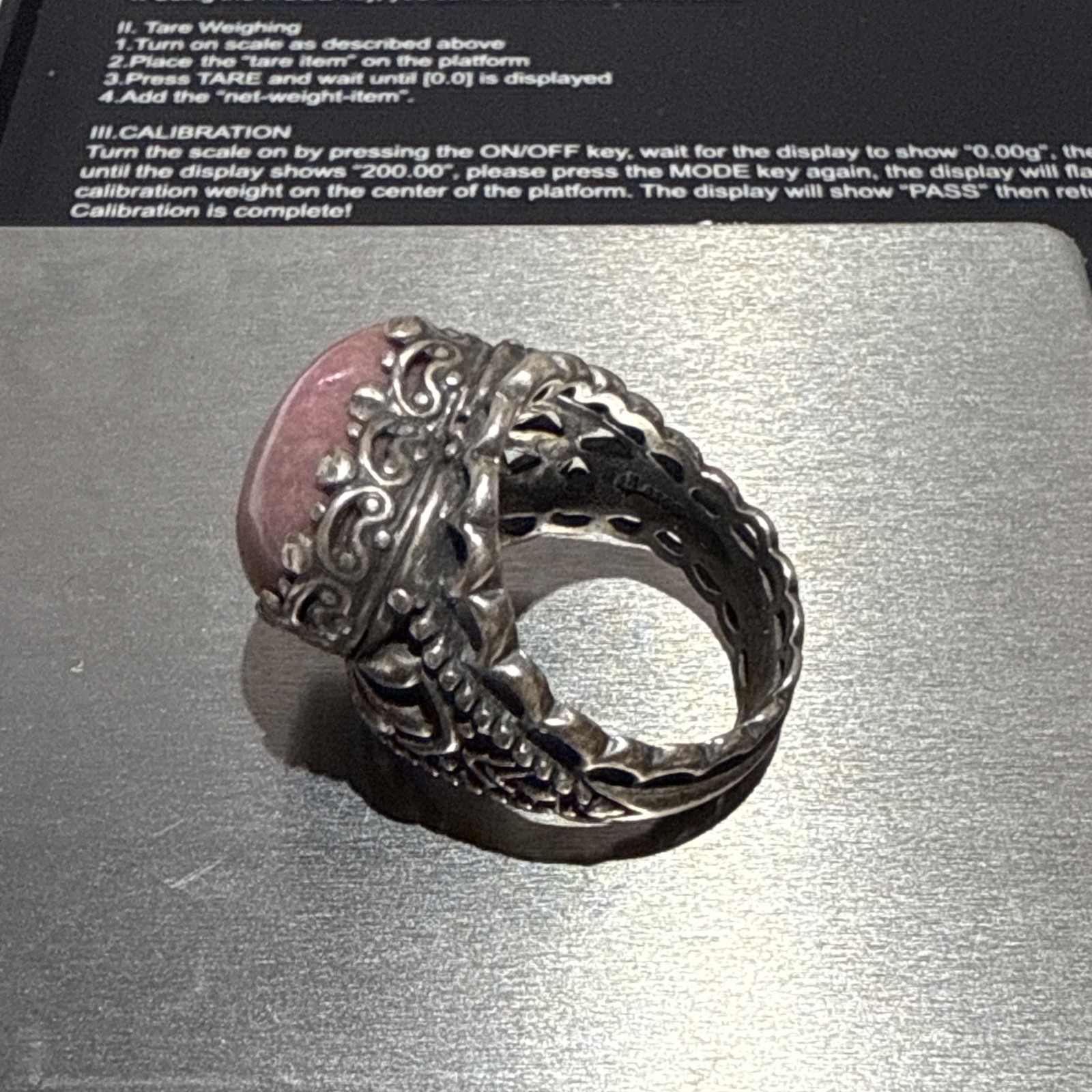 Carolyn Pollack Heart Ring Pink Rhodonite Te Amo Size 6 Sterling Silver 925