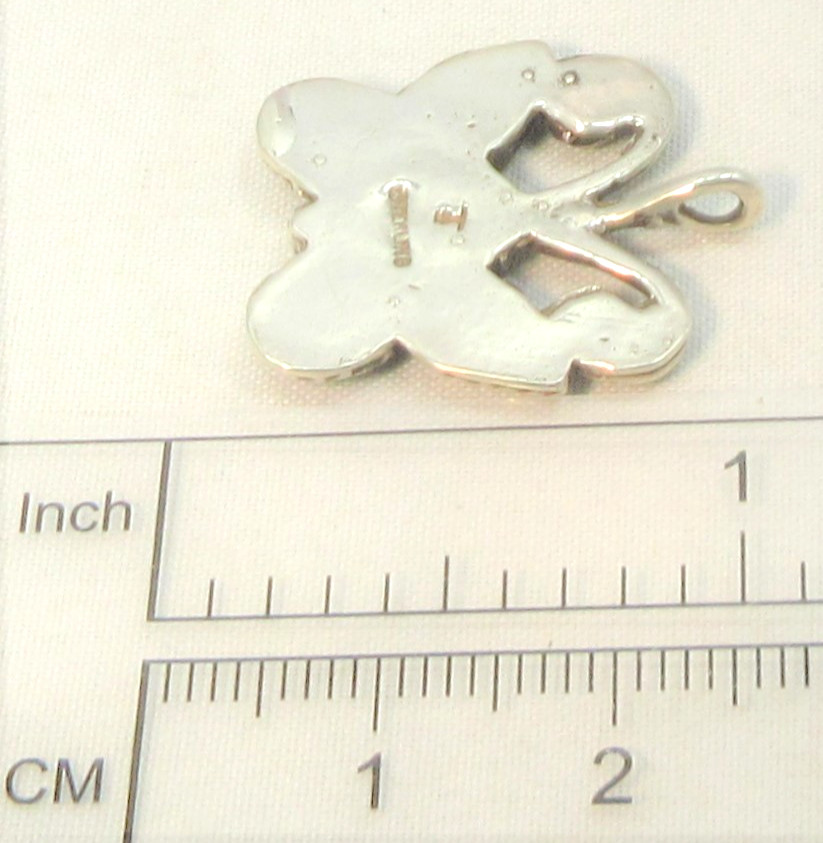 Vintage Sterling Silver Turquoise Chip Inlay Butterfly Necklace Pendant #7