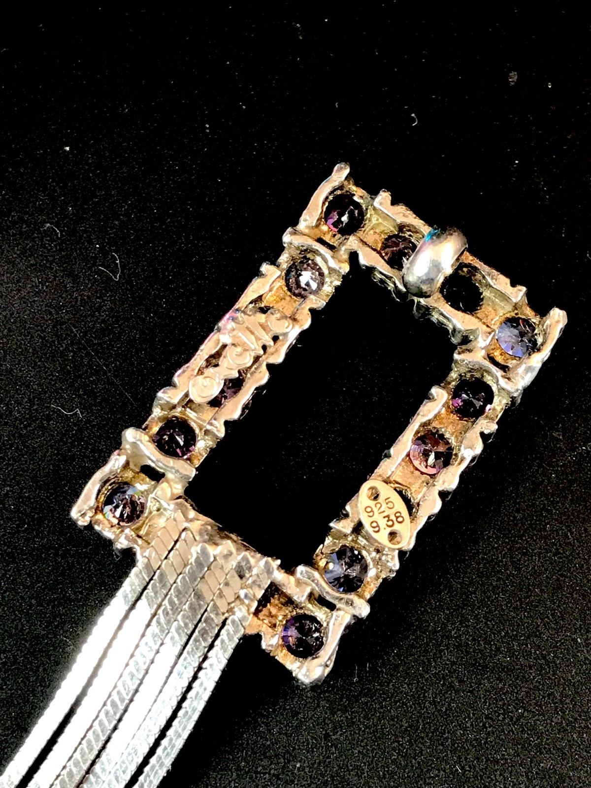 GORGEOUS SIGNED OXETTE 925 STERLING 9.38 CT MULTICOLOR GEMSTONE 6 TASSEL PENDANT