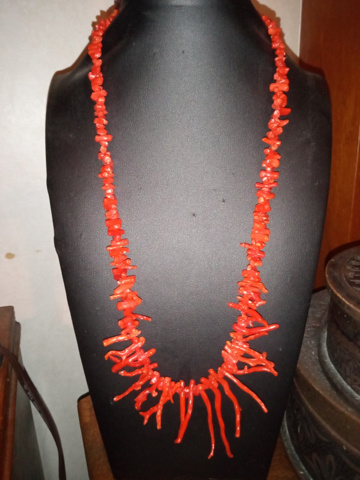 Vintage Graduated Coral Branch Necklace Vintage Genuine Natural 22″