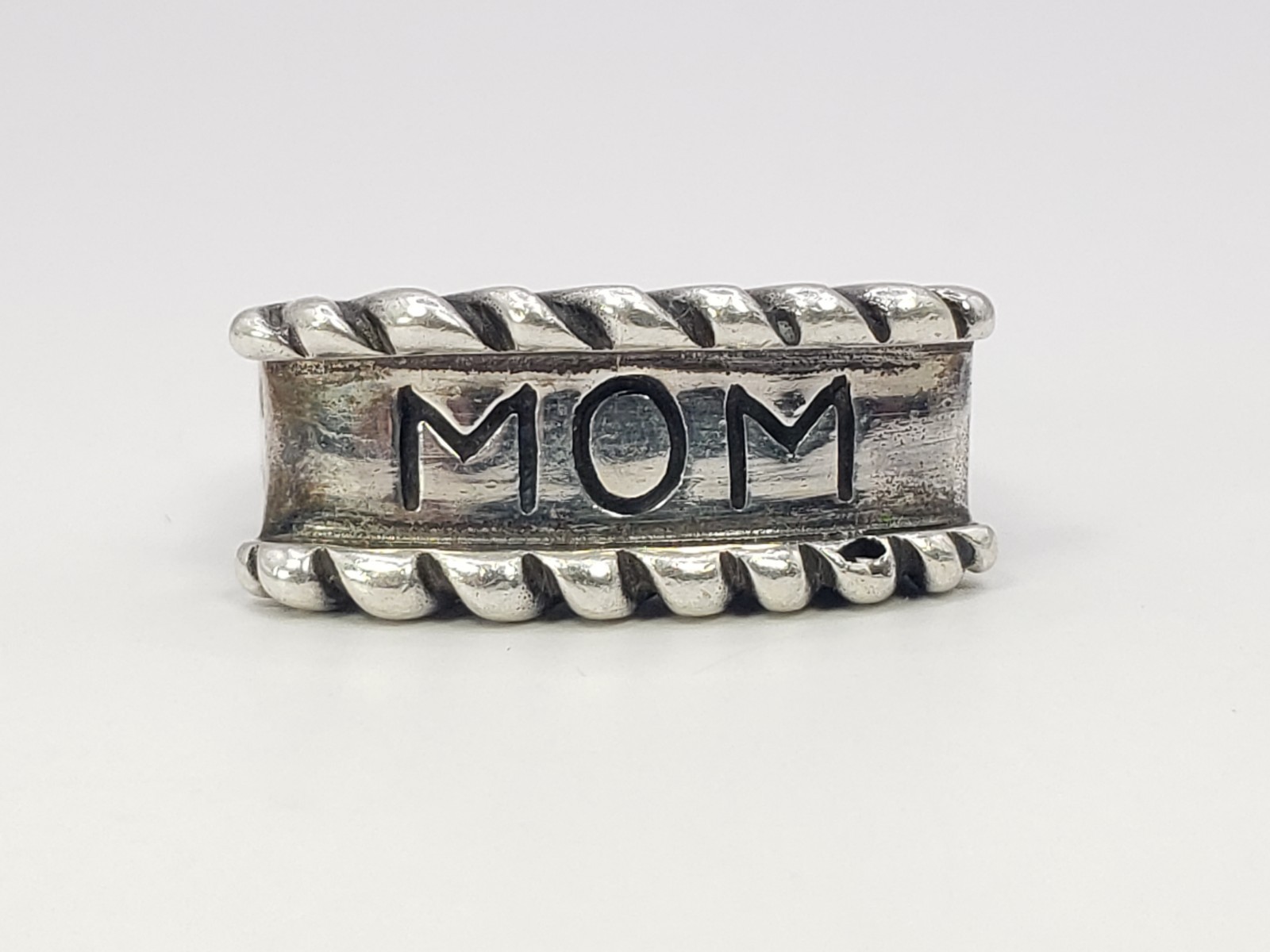 Vintage DLM Dian Malouf Sterling Silver Sailor Tattoo Style MOM Ring Size 5.75