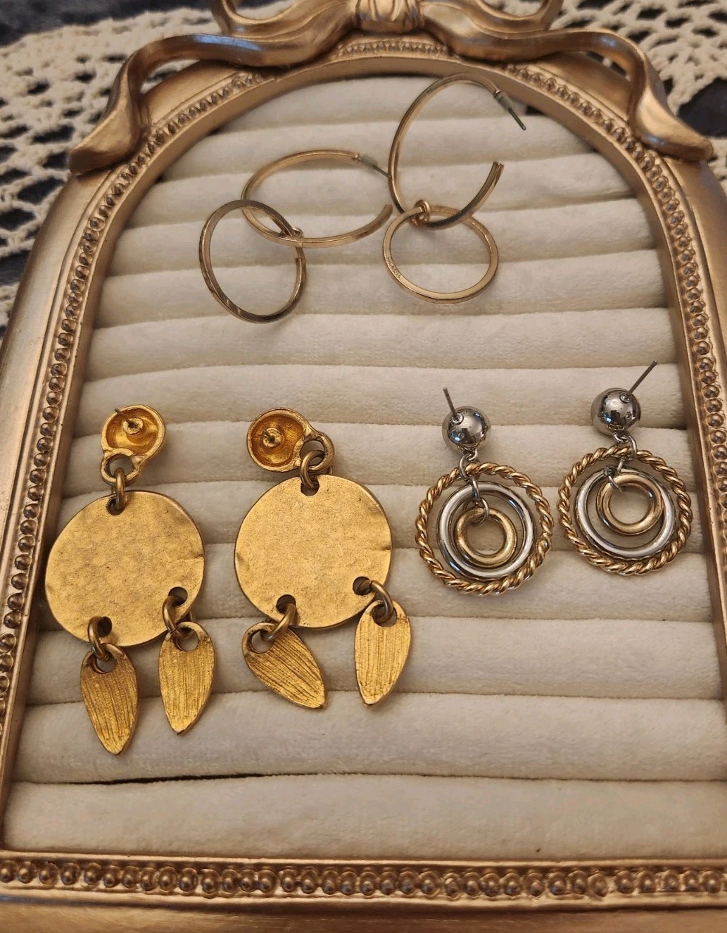 3 Pair Of Vintage Mixed Metal Dangle Earrings 1 Pair Sugarfix