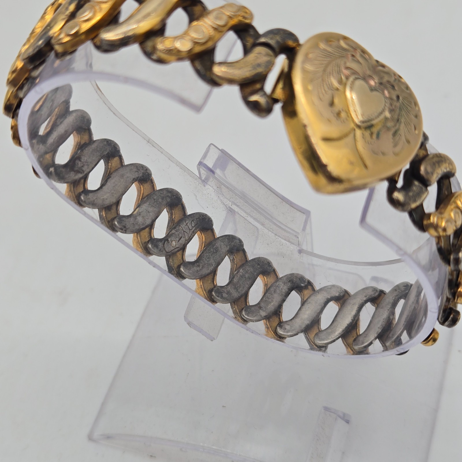 Vintage Co-Star 10k Gold-Filled Sweetheart Expansion Bracelet Stretch Heart