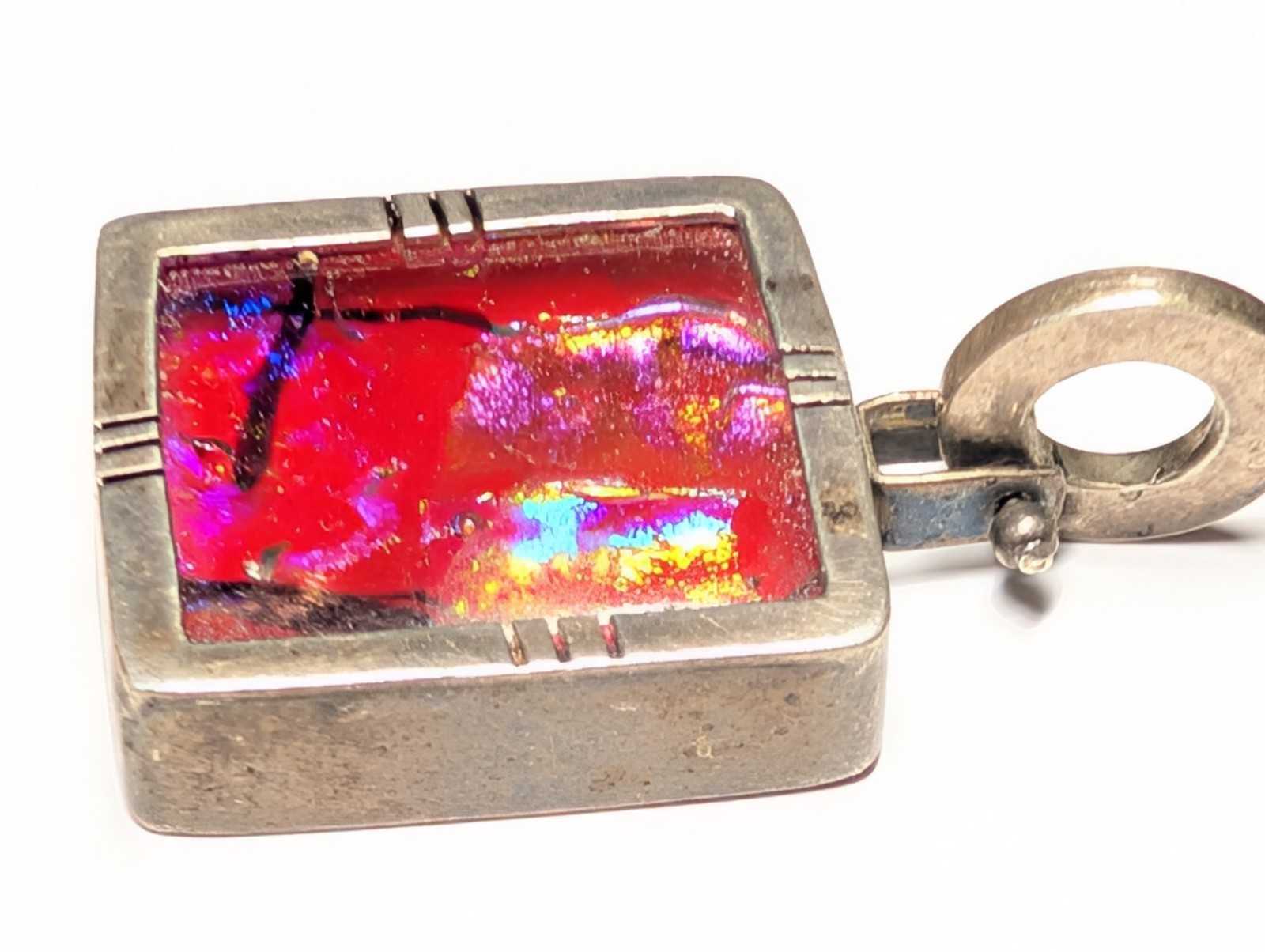 VINTAGE DICHROIC STERLING SILVER PENDANT SIGNED MEX925 R*G WEIGHS 13+ GRAMS