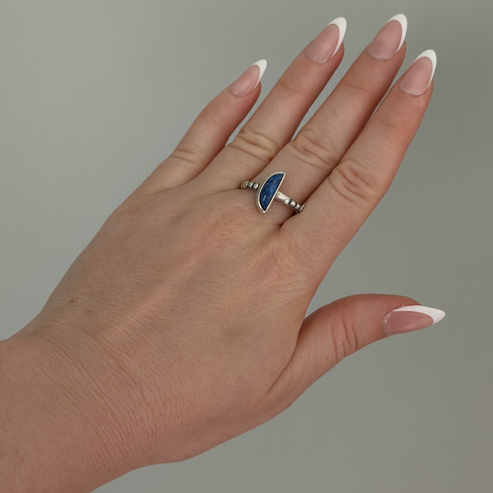 Vintage Carolyn Pollack 925 Sterling Silver Lapis Lazuli Moon Celestial Ring 9