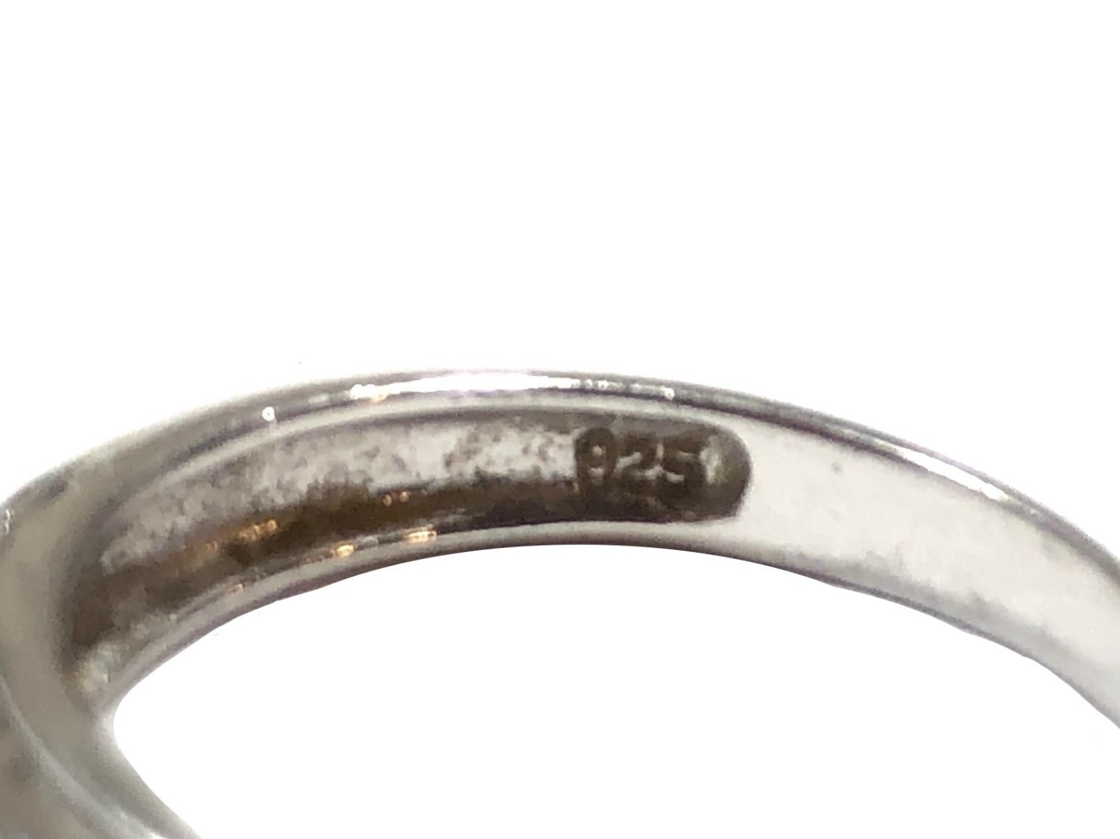 Vintage Sterling Silver Tension Set CZ Sz 7.25 Ring Wedding Band Signed