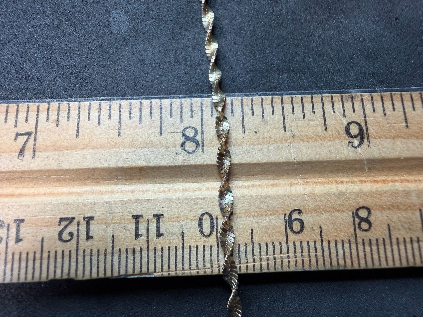 1.47g Vintage Sterling Silver 925 Twisted Rope Link Bracelet 7.25 in M