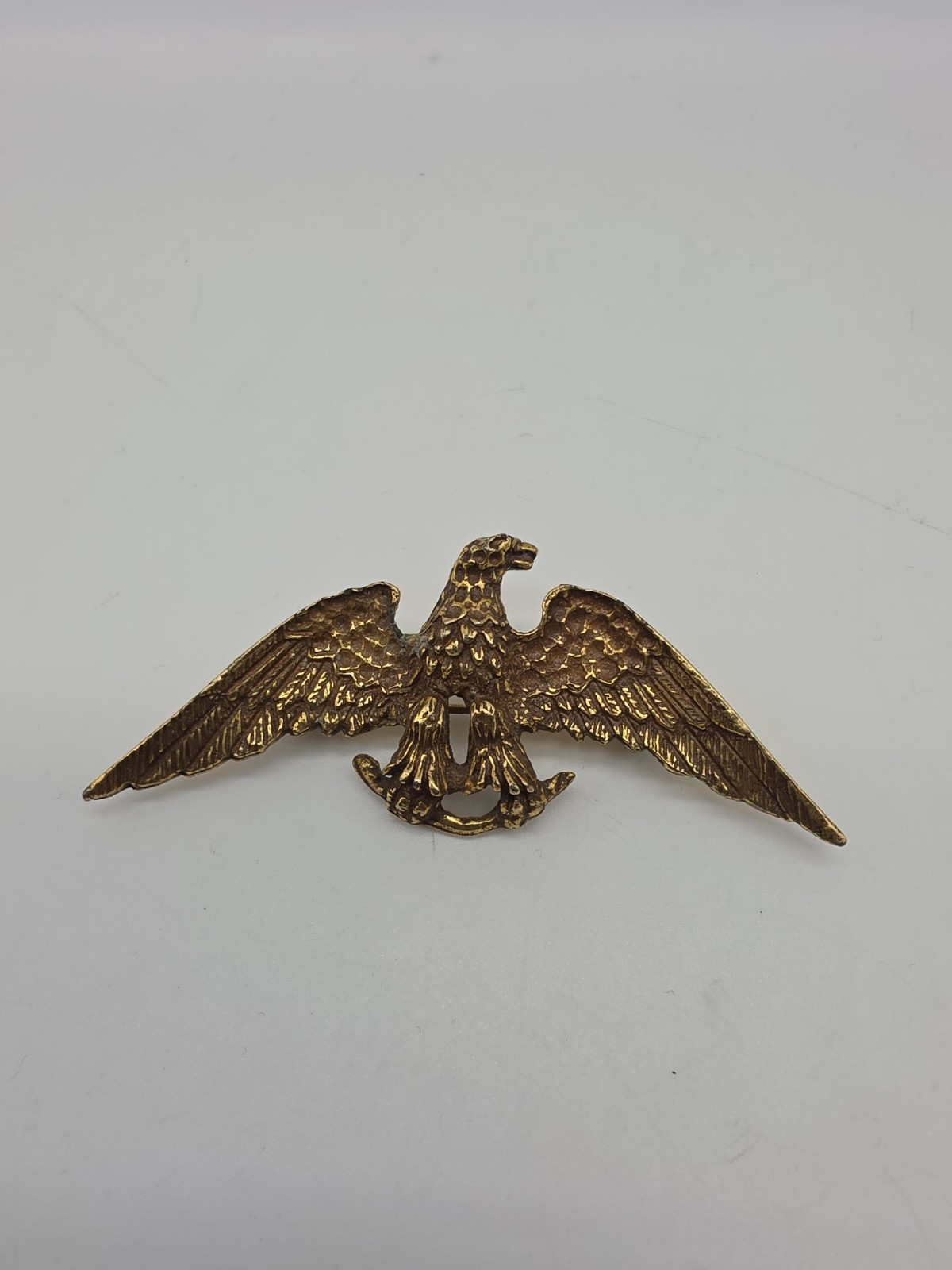 Vintage Antique Zentall Gold Tone Figural Eagle Brooch Pin 67mm x 27mm
