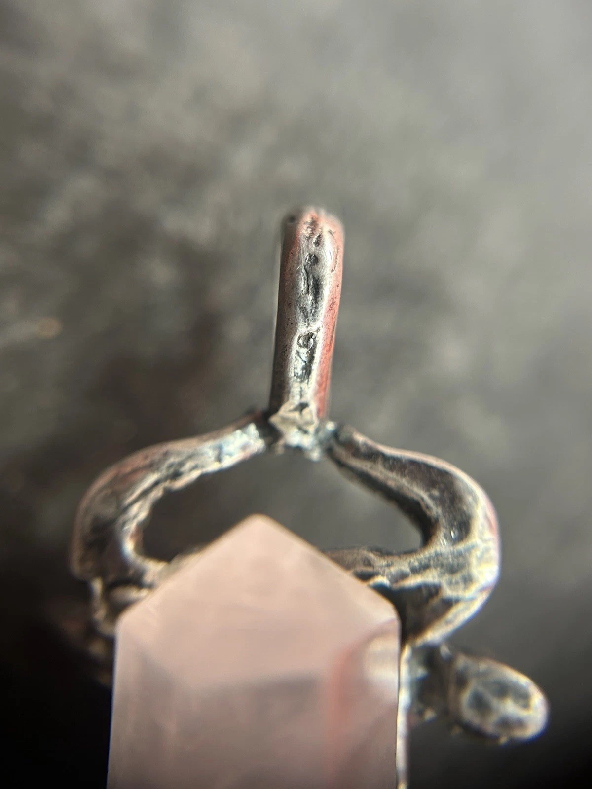 🐮Vintage Sterling Silver Rose Quartz Highland Cow Pendant!