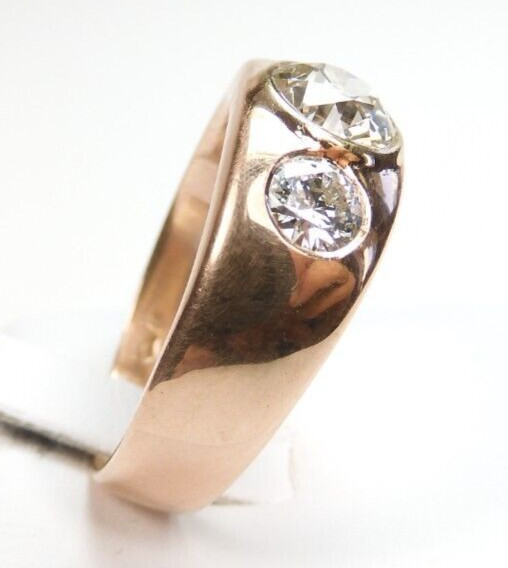Antique 1920’s European Diamond Engagement Ring 14K Rose Gold 9 UK-R1/2 EGL USA