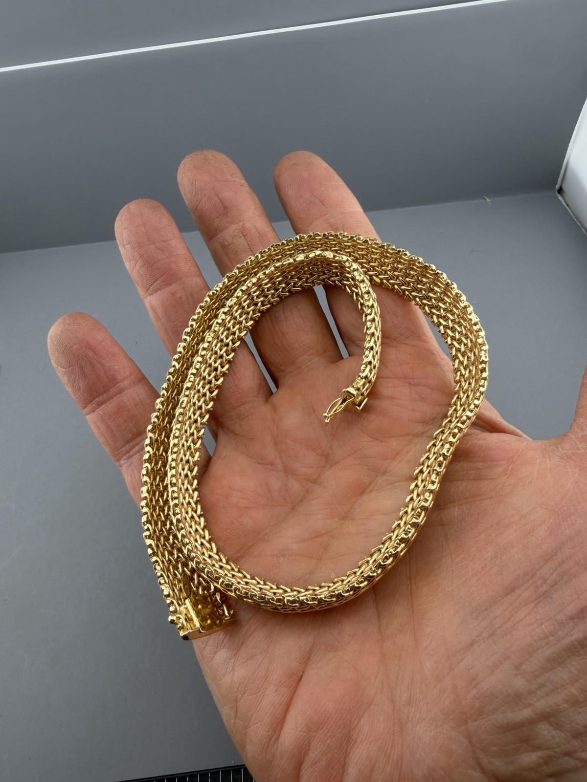 Vintage DYADEMA ITALY 925 Sterling Silver Gold Wash Necklace 76 GRAMS