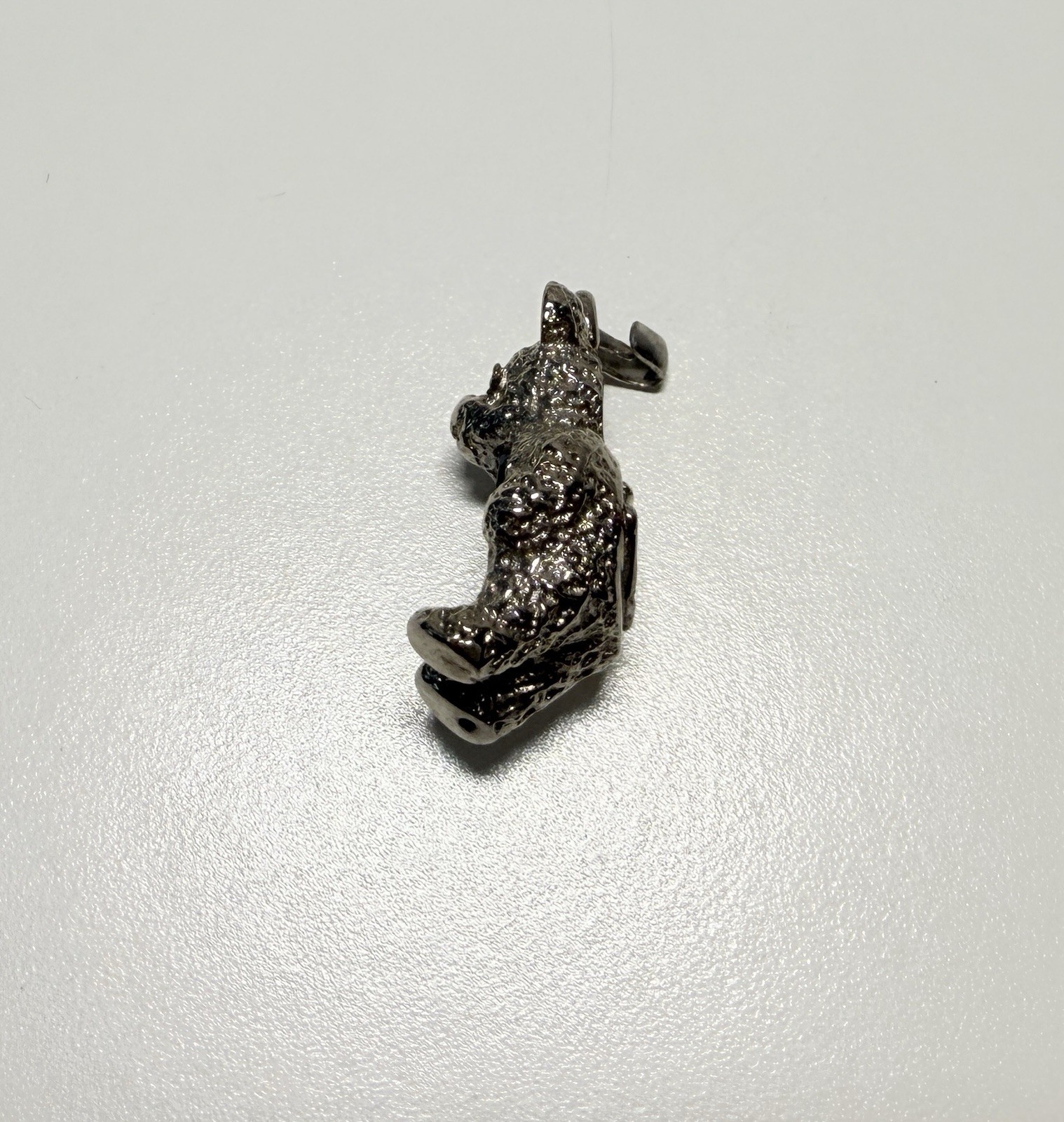 Vintage CHAN Bear Pendant Abalone Shell Paua Bear Charm Silver Tone