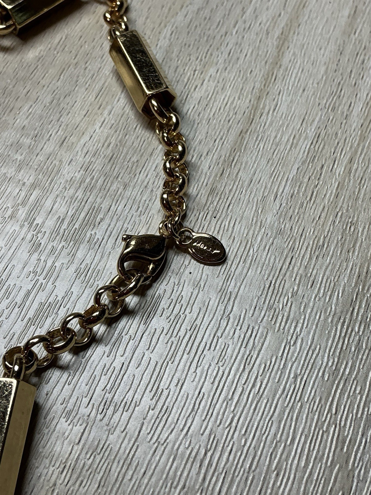Vintage Monet Gold Tone Chunky bar link Chain Necklace 28″
