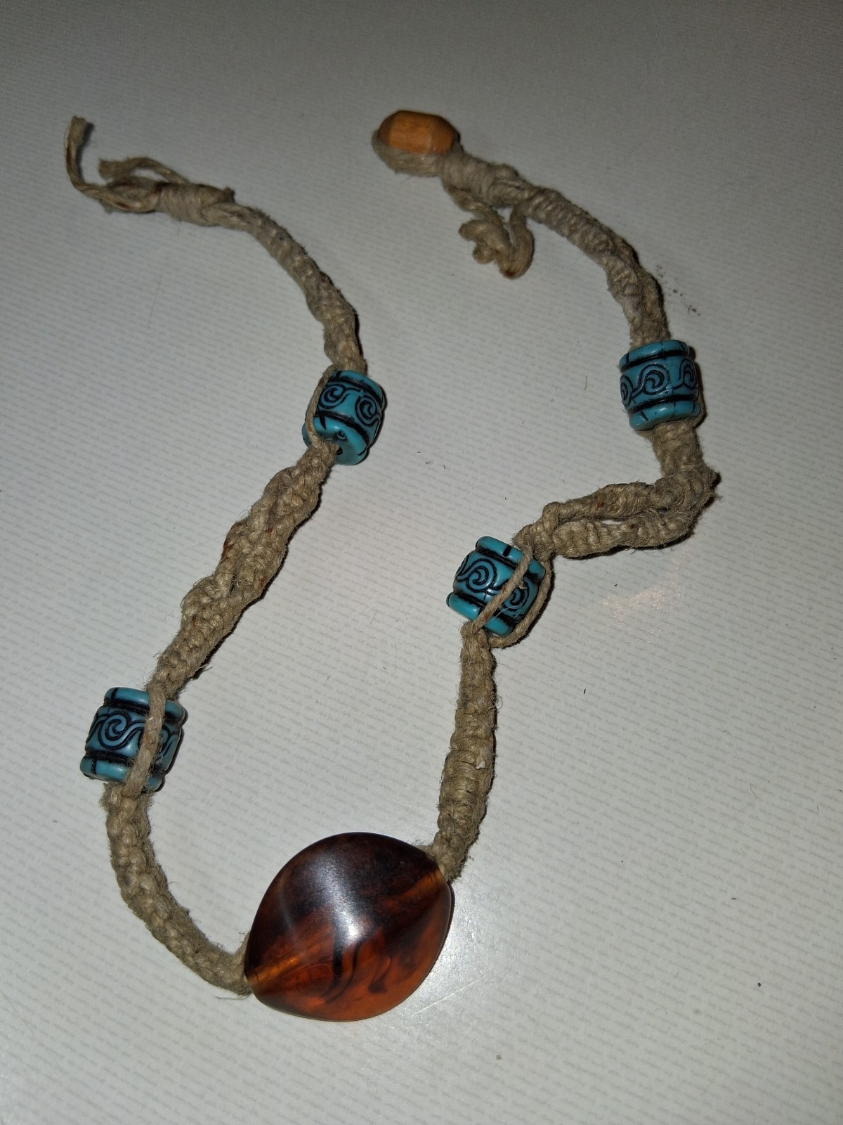 vintage trade bead natural hemp chokers