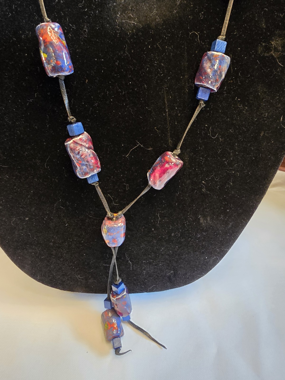 Vintage 1980s Murano Italy Art Galss Necklace Handmade Venetian Lampwork Beads
