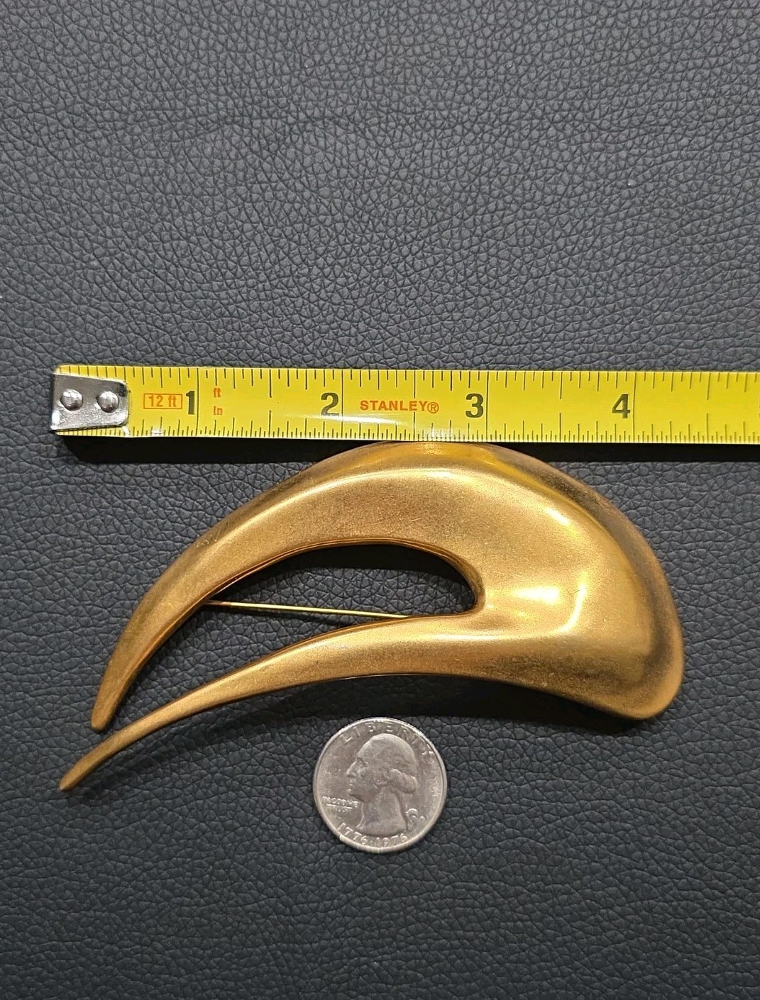 Robert Lee Morris RLM Gold Windswept Brooch Pin Matte Finish Signature Design