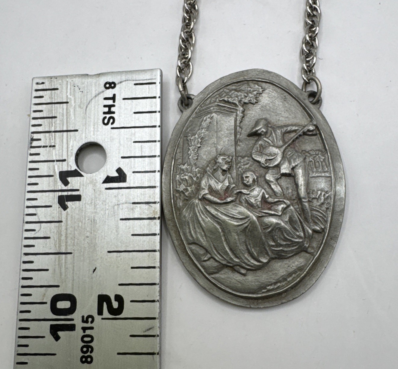 Pewter BDA Bard Singer Two Women 18” Chain Whimsical Vintage