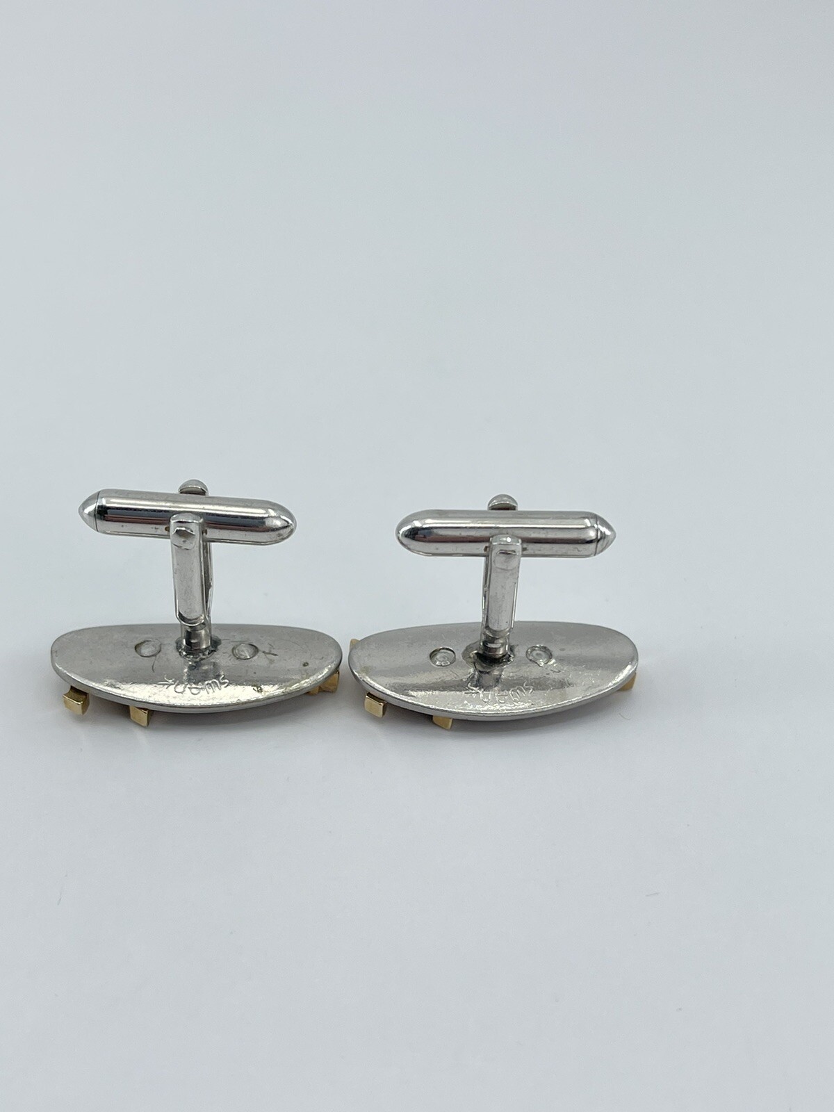 Vintage Swank mens cufflinks name Walter gold and silver tone concave 3/4″