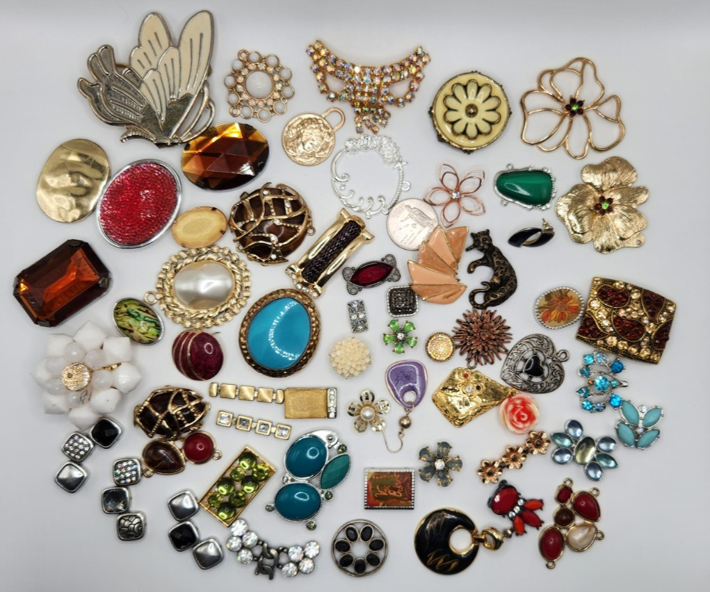 Craft Jewelry Pieces Junk Drawer Lot 50 Different Pieces