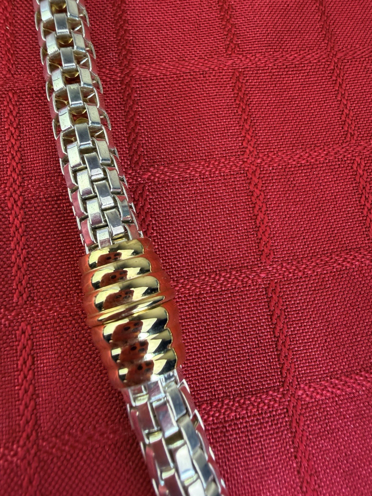 Vtg Convertible Magnetic Omega Mesh Necklace Bracelet Silver Gold Tone