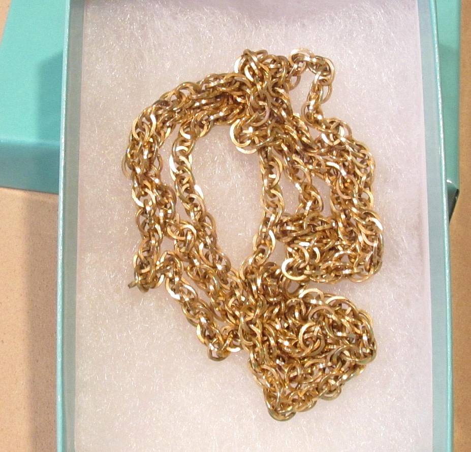 STUNNING! VTG 27.5” 12K GF Attleboro Co. (ACO) Chain Link Necklace 12.83g~3.5mm
