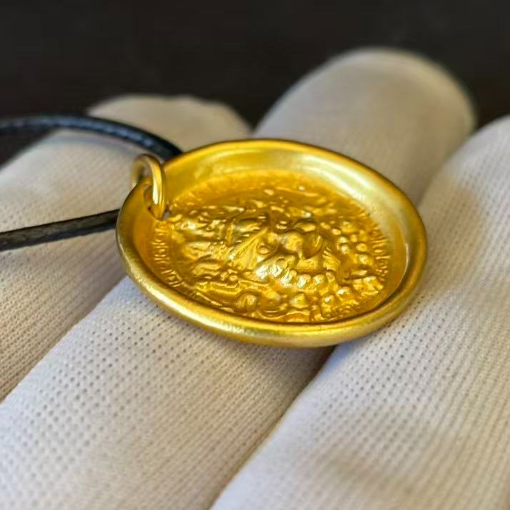 Tibet Amulet Pendant Gold-plated?(NOT SURE) mark ‘999’, Free Necklace adjustable