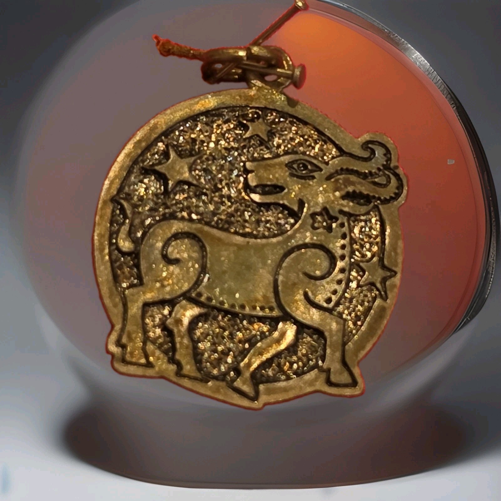 Vintage 925 Sterling Silver Glitter Zodiac Goat Ram Pendant Polish Hallmark