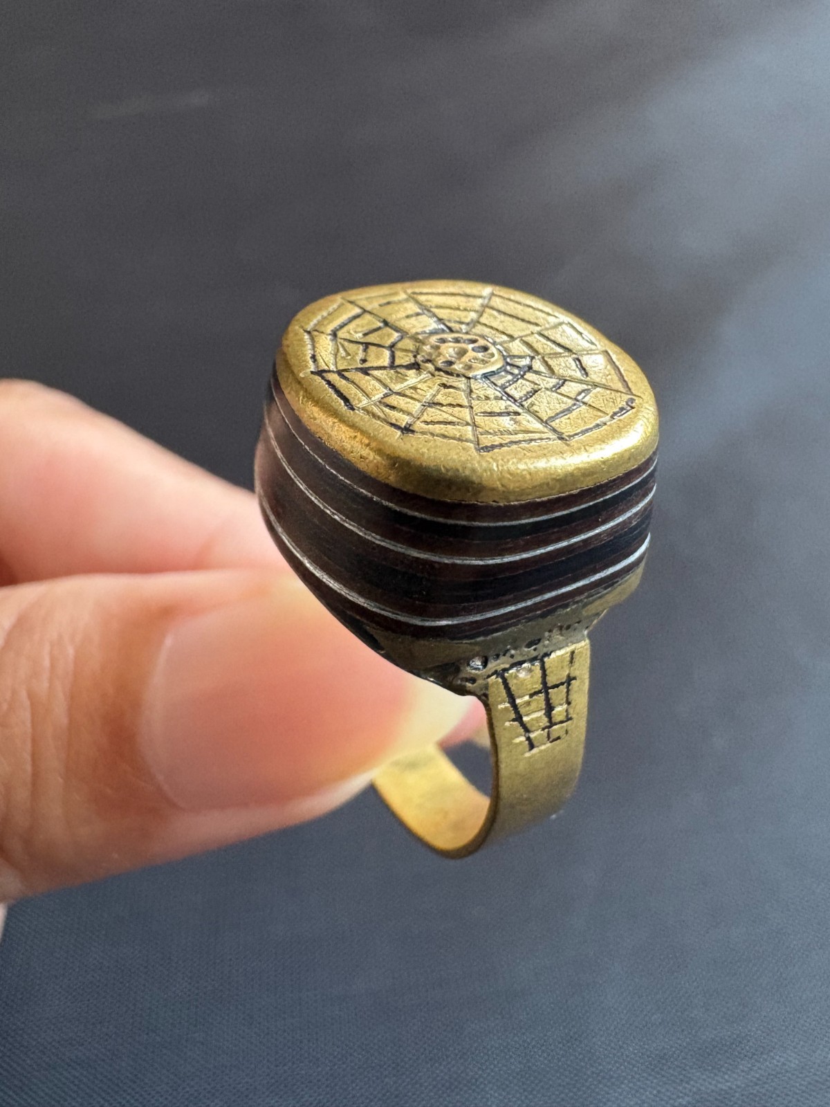 Vintage Moroccan Tuareg Brass Ring Berber Sahara Handmade Ring Brass Size 11 US