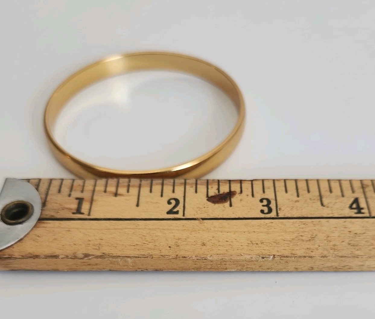 Monet Vintage Bangle Bracelet- Goldtone, Plain, Solid Band