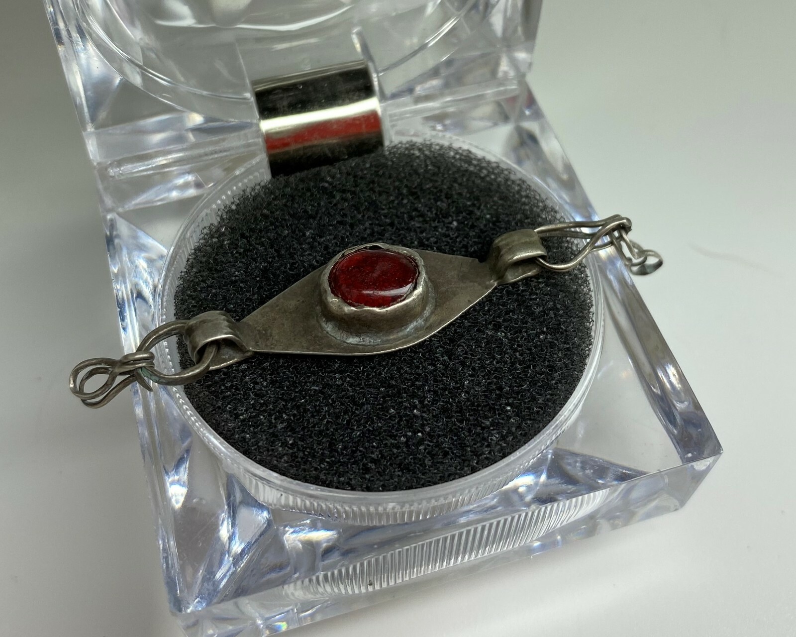 Silver Viking Pendant With Gem (900-1000 AD)